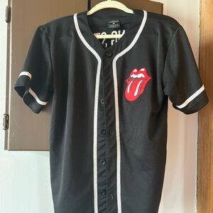Black Rolling Stones Baseball Jersey